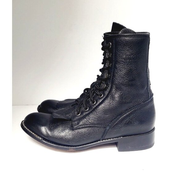 Vintage Durango Black Kiltie Leather Ankle Booties - Size 7 - Picture 5 of 8